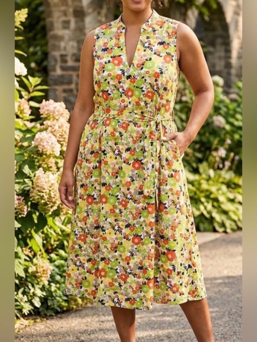 Evan Picone Multicolor Floral Midi Dress size L - spring/summer